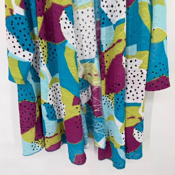 Ali Miles Womens Long knit Cardigan Jacket Multicolor t Pattern Front size XL - Picture 6 of 13